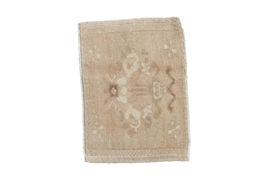 1x1.5 Vintage Distressed Bag Face Oushak Square Rug Mat