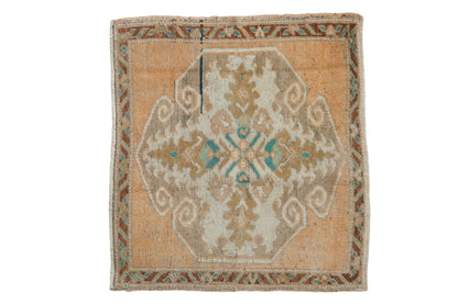 2.5x2.5 Vintage Distressed Oushak Square Rug Mat
