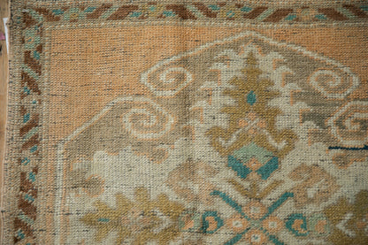 2.5x2.5 Vintage Distressed Oushak Square Rug Mat