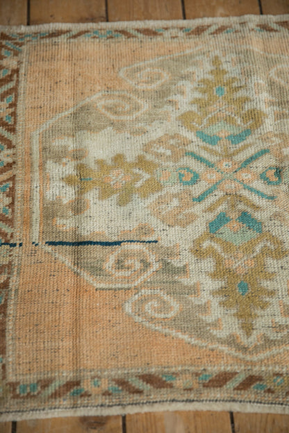 2.5x2.5 Vintage Distressed Oushak Square Rug Mat