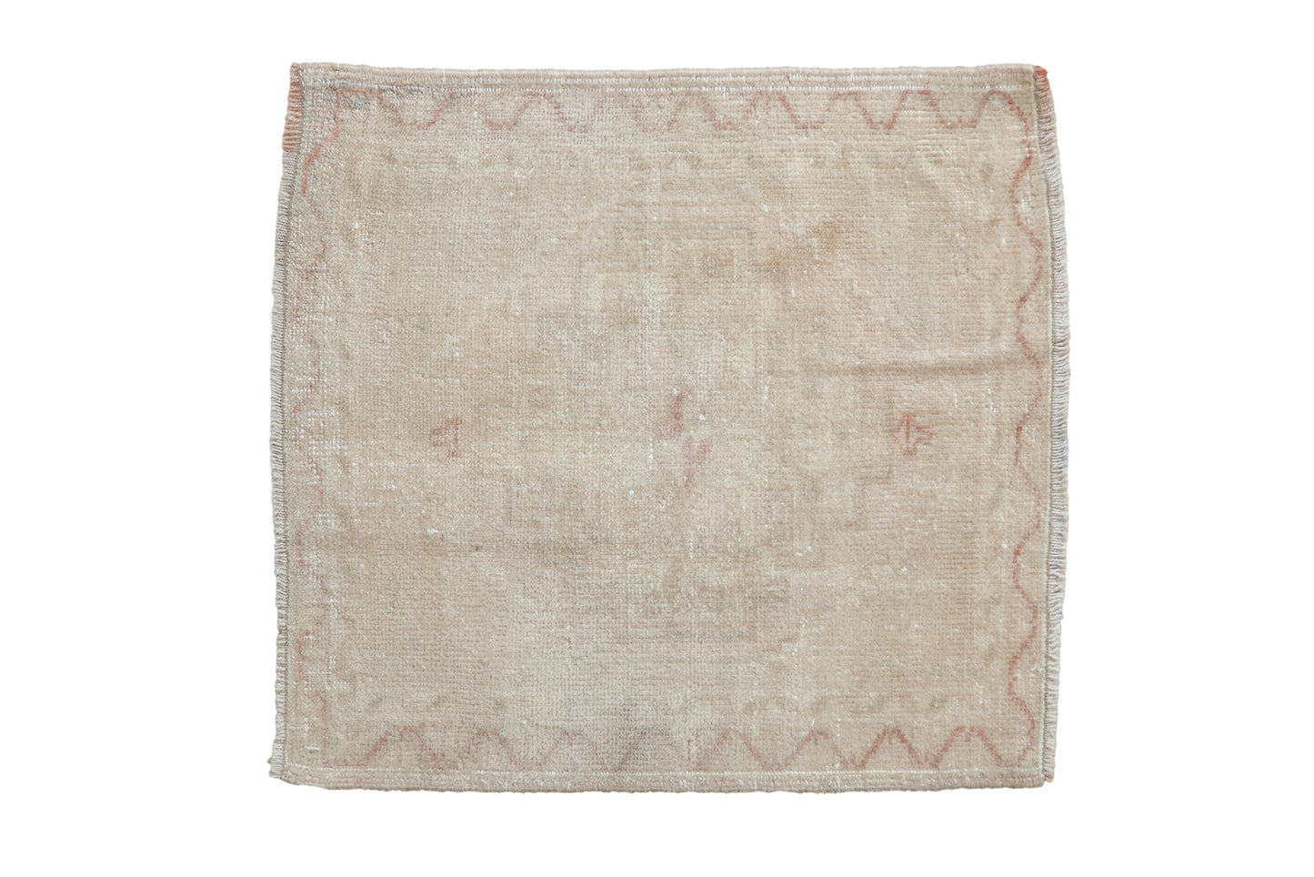 2.5x2.5 Vintage Distressed Oushak Square Rug Mat