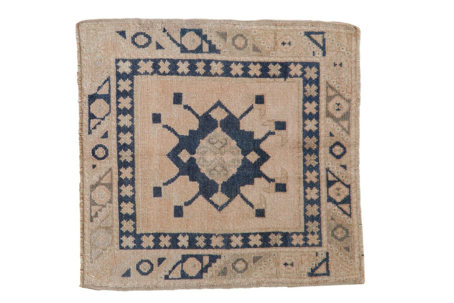 2x2 Vintage Distressed Oushak Square Rug Mat