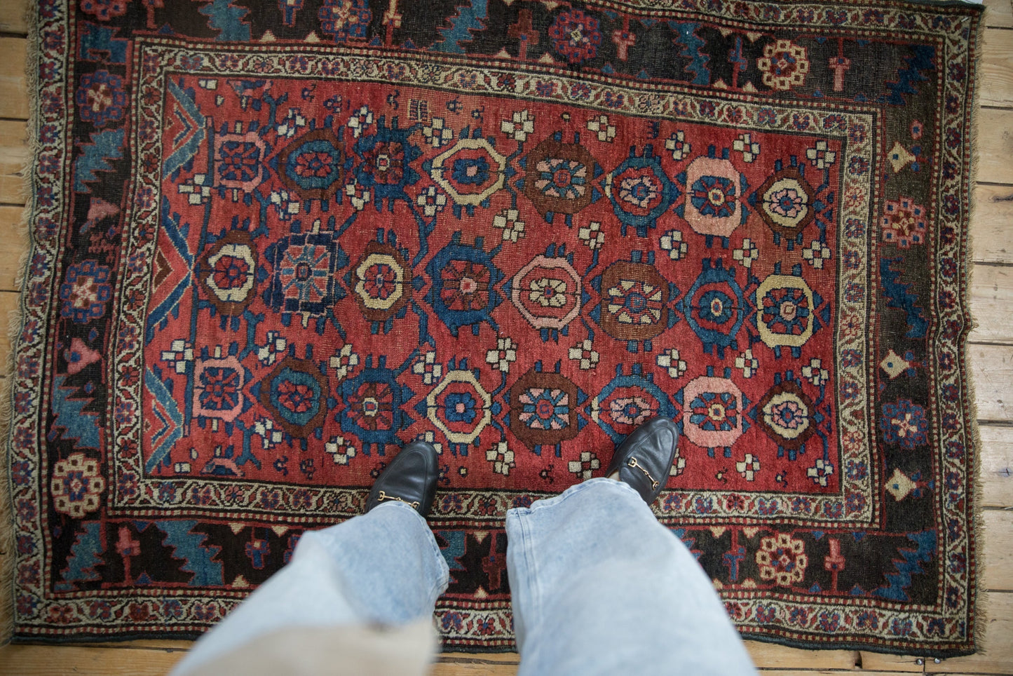 4x5.5 Antique Kurdish Bijar Rug