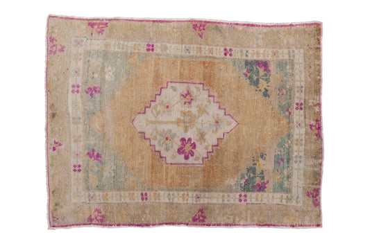 3.5x4.5 Vintage Distressed Oushak Square Rug