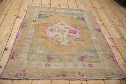 3.5x4.5 Vintage Distressed Oushak Square Rug