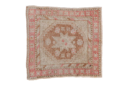 2x2 Vintage Distressed Oushak Square Rug Mat