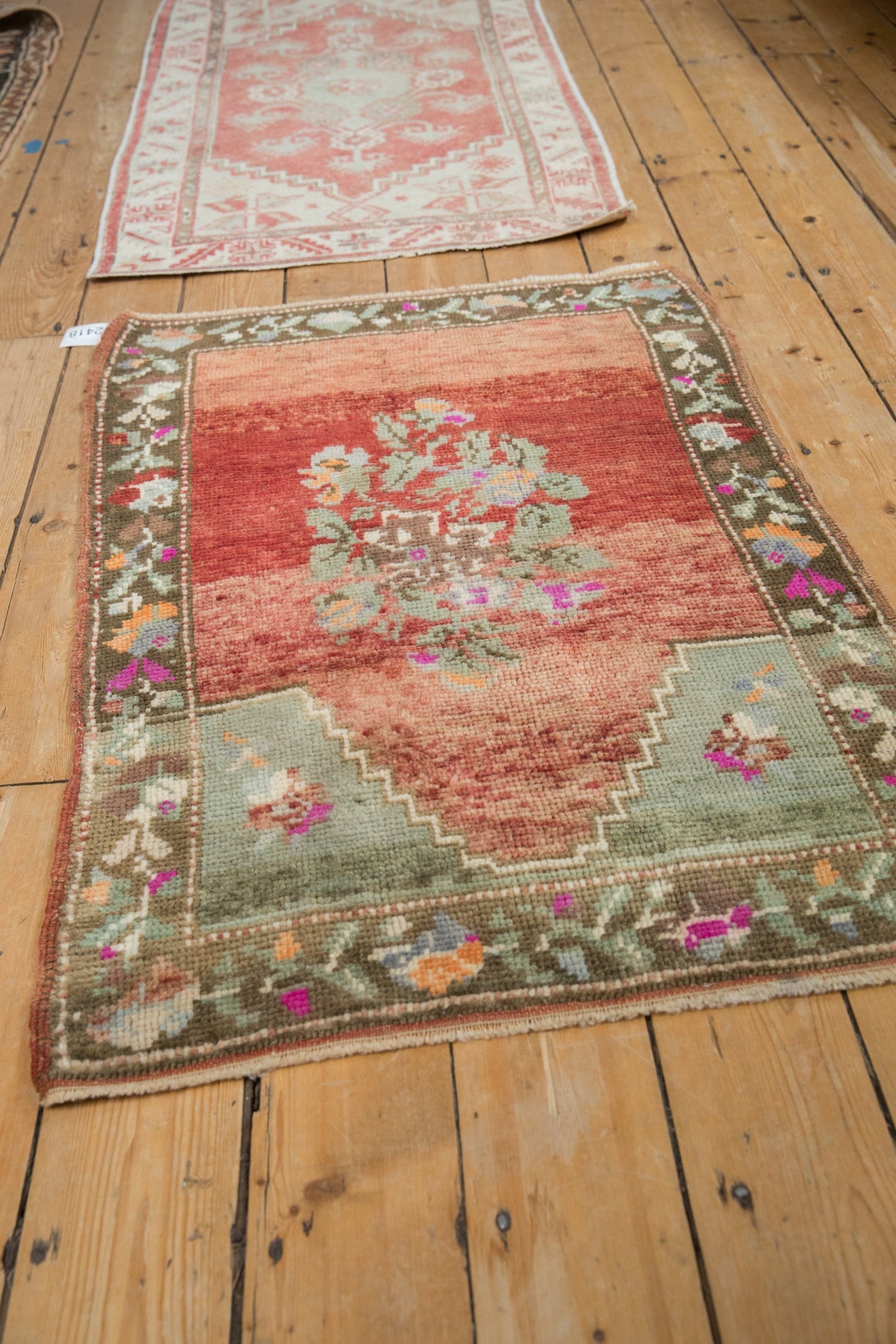 2.5x4 Vintage Distressed Oushak Rug
