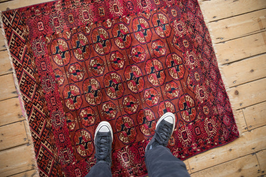 3.5x4 Antique Turkmen Square Rug