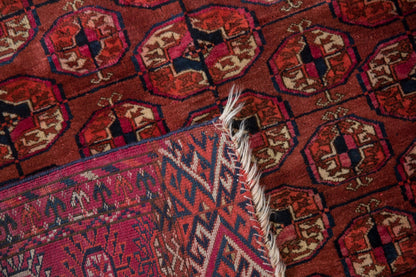 3.5x4 Antique Turkmen Square Rug