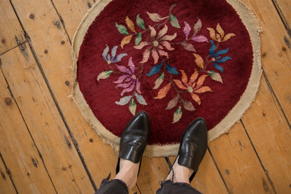 2x2 Vintage Art Deco Round Rug Mat