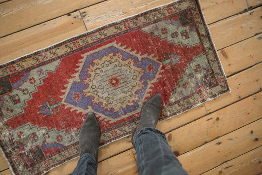 1.5x3.5 Vintage Distressed Oushak Rug Mat Runner