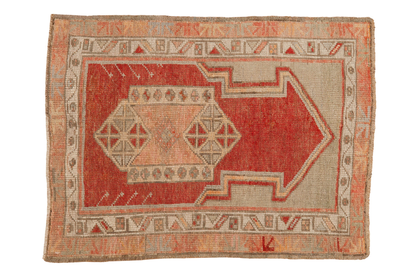2.5x3 Vintage Distressed Oushak Square Rug