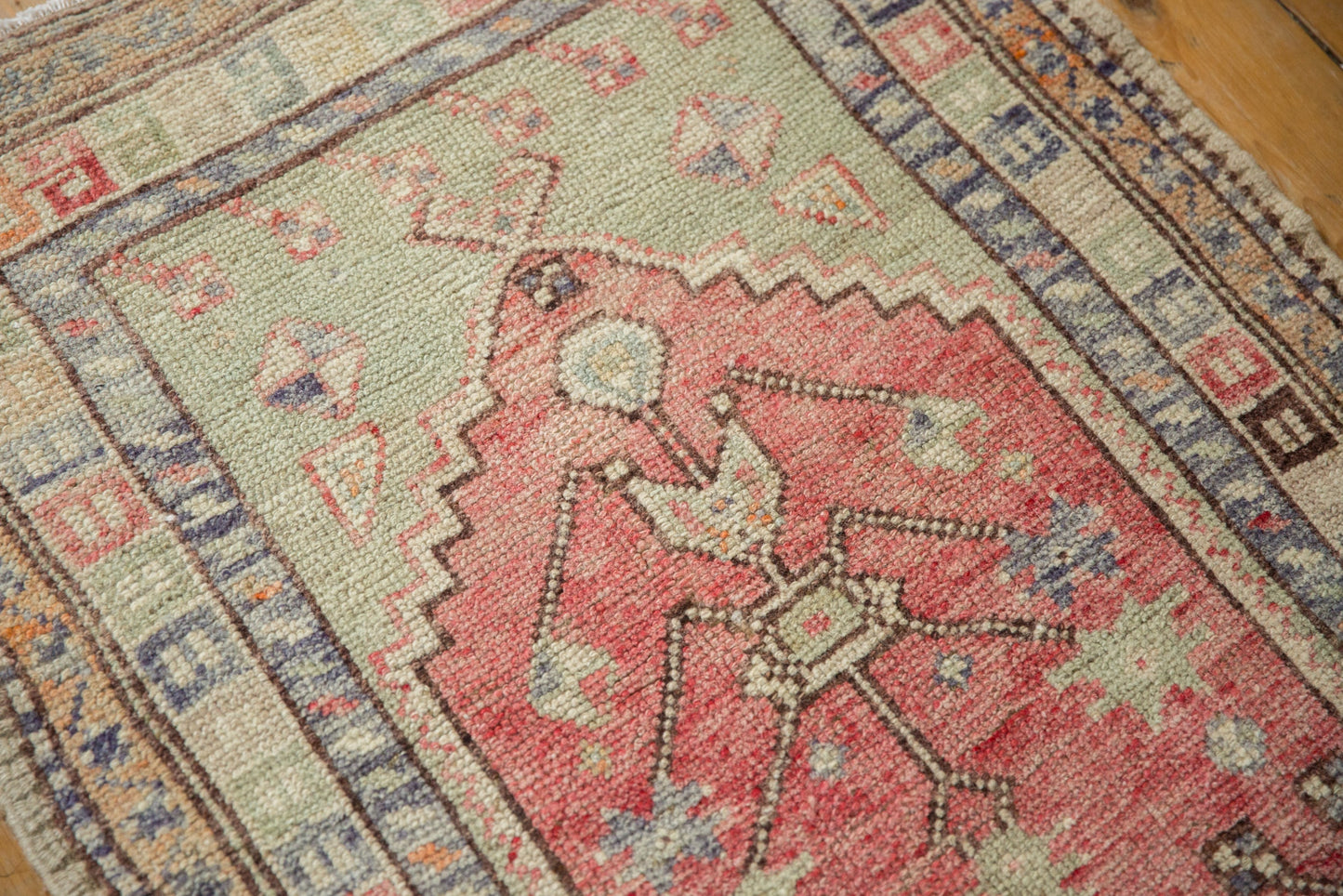 2.5x3 Vintage Distressed Oushak Square Rug