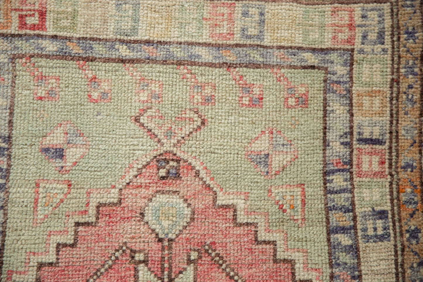 2.5x3 Vintage Distressed Oushak Square Rug
