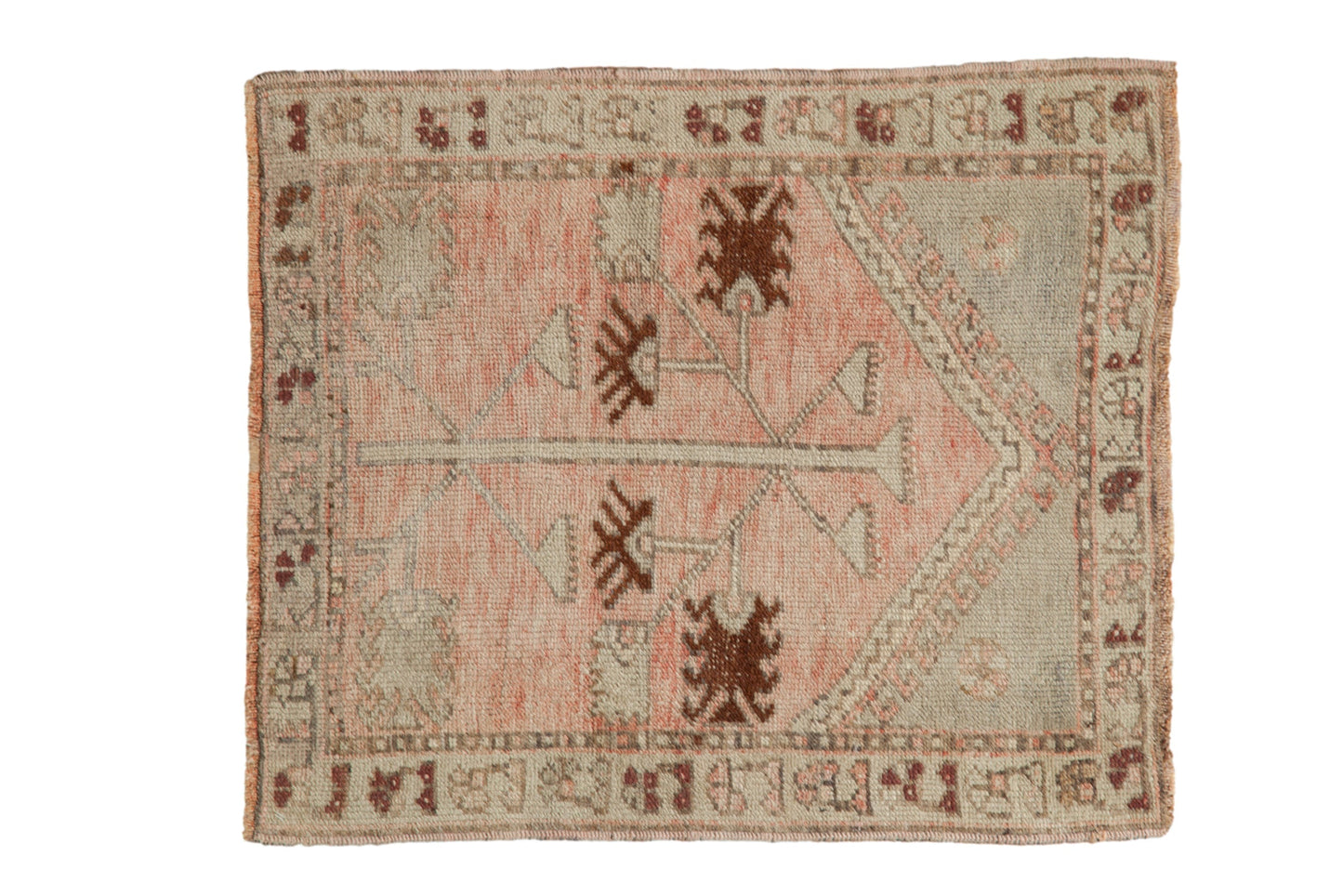 2.5x3 Vintage Distressed Oushak Square Rug