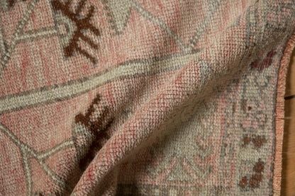 2.5x3 Vintage Distressed Oushak Square Rug
