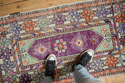 2.5x5 Vintage Distressed Oushak Rug Runner