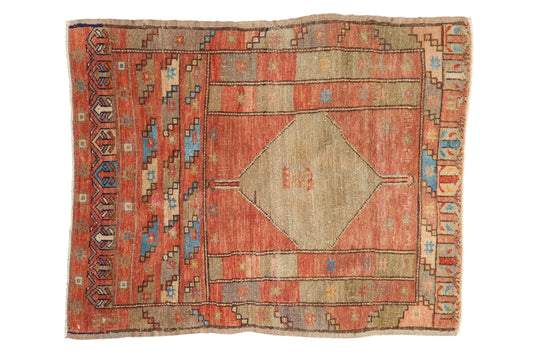2.5x3 Vintage Distressed Oushak Square Rug