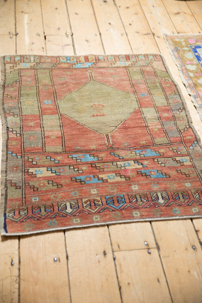 2.5x3 Vintage Distressed Oushak Square Rug