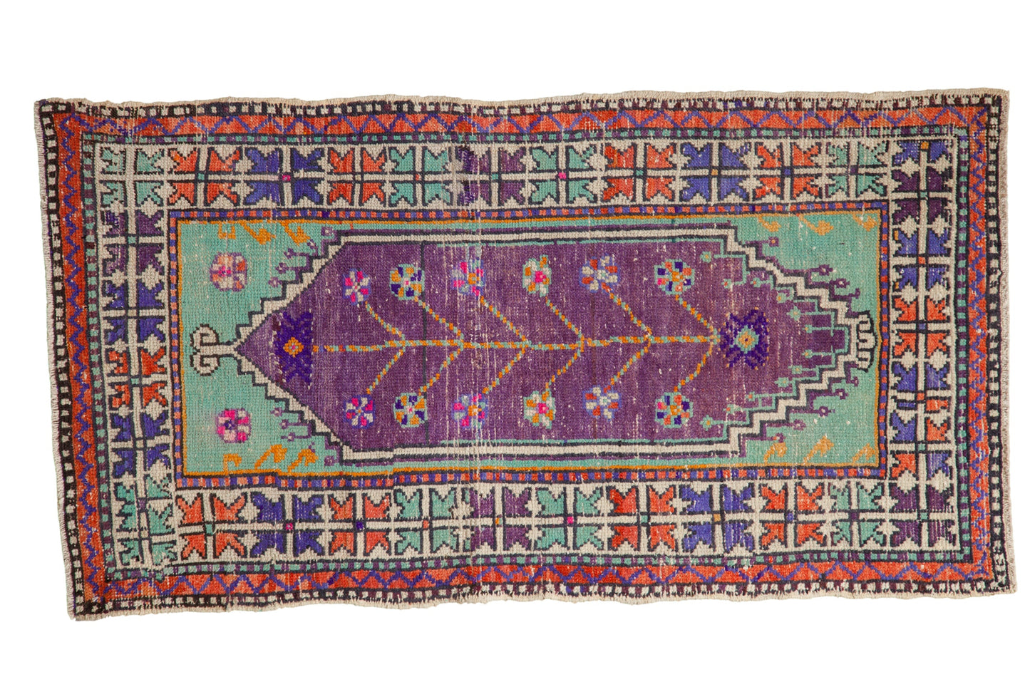 2.5x5 Vintage Distressed Oushak Rug Runner