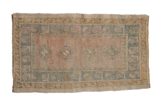 1.5x3 Vintage Distressed Oushak Rug Mat