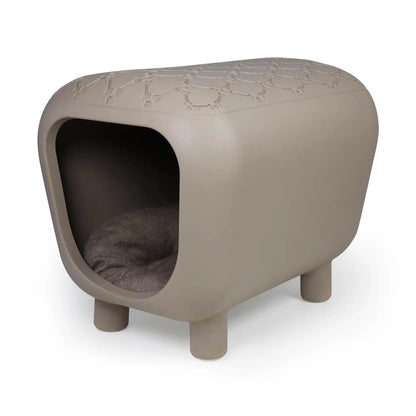 Designer bench and dog house with two-tone inner cushion