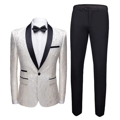 3 Piece Suit Slim Fit Blazer Pants & Vest Men's