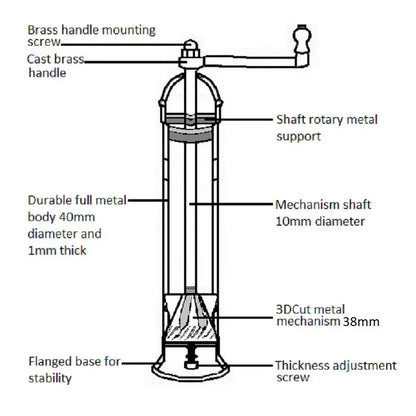 The Original 'large Brass Mill' - 10" Pepper Grinder