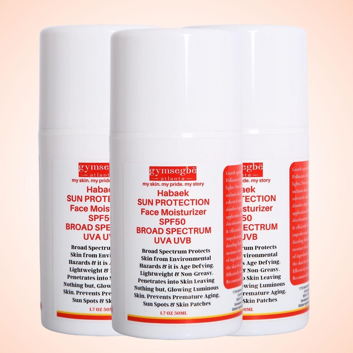 Habaek Sun Protection Face Moisturizer SPF50 | Peptides | Niacinamide