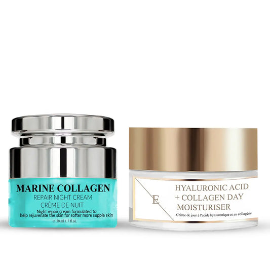 Hyaluronic Acid & Collagen Day Cream 50ml + Marine Collagen Night Cream 50ml