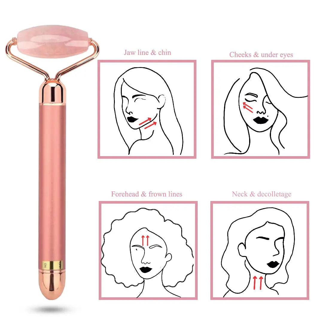 Rose Quartz Electrical Massage Youth Facial Roller