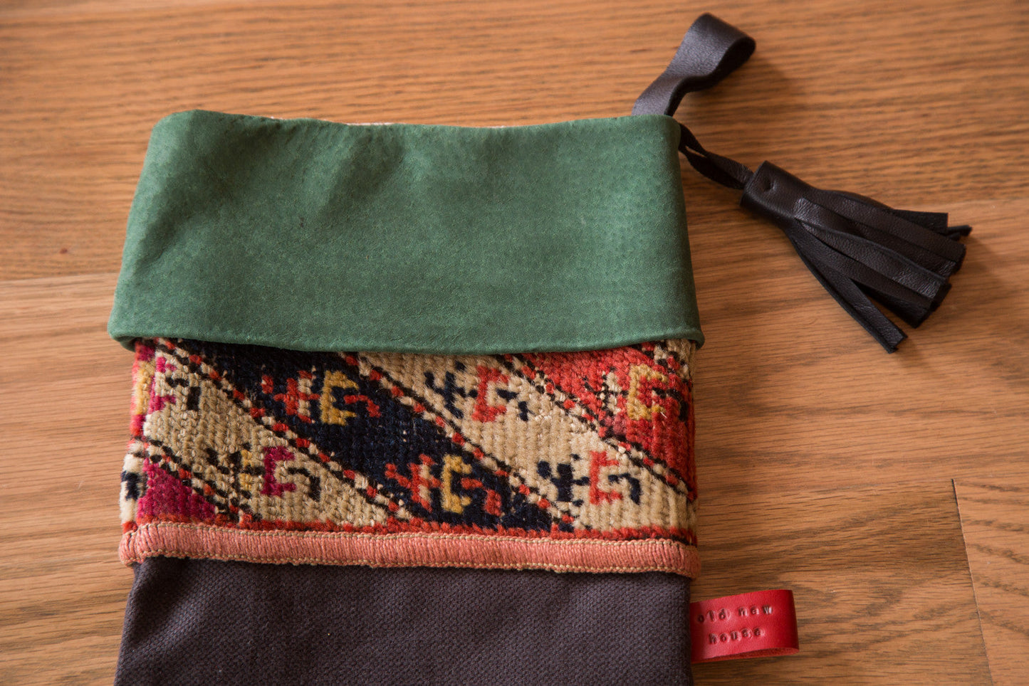 Luxe Heirloom Rug Fragment Stocking Charcoal