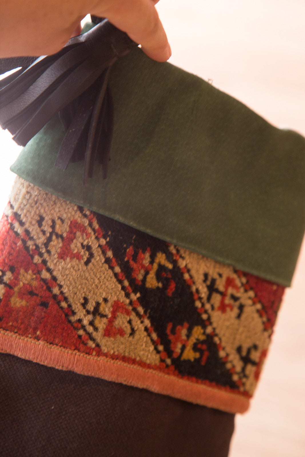 Luxe Heirloom Rug Fragment Stocking Charcoal