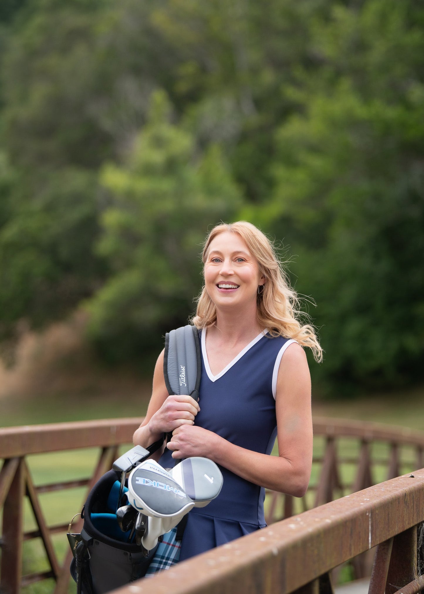 AGGIE BLUE PLAID DRESS – CHIC & VERSATILE WOMEN’S ATHLETIC DRESS FOR ON & OFF THE COURT AND COURSE