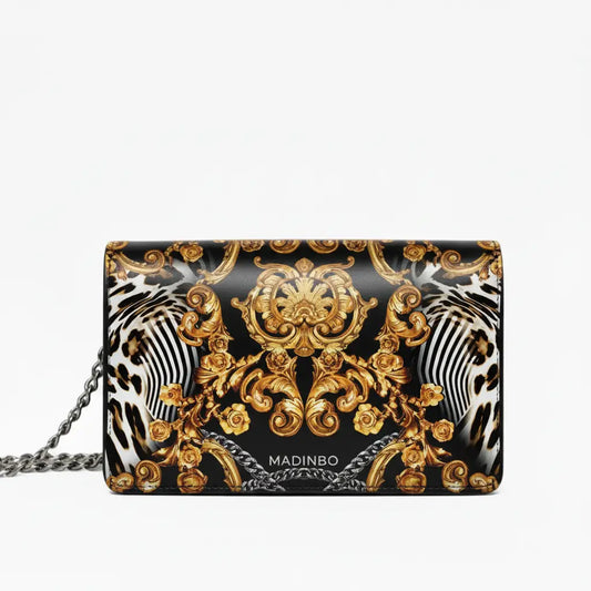 Princess Bag By MADINBO - Genuine Leather - Leather - Made in Italy - Baroque Leopard Print