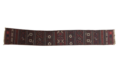 1.5x10.5 Antique Belouch Soumac Rug Runner