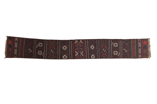 1.5x10.5 Antique Belouch Soumac Rug Runner