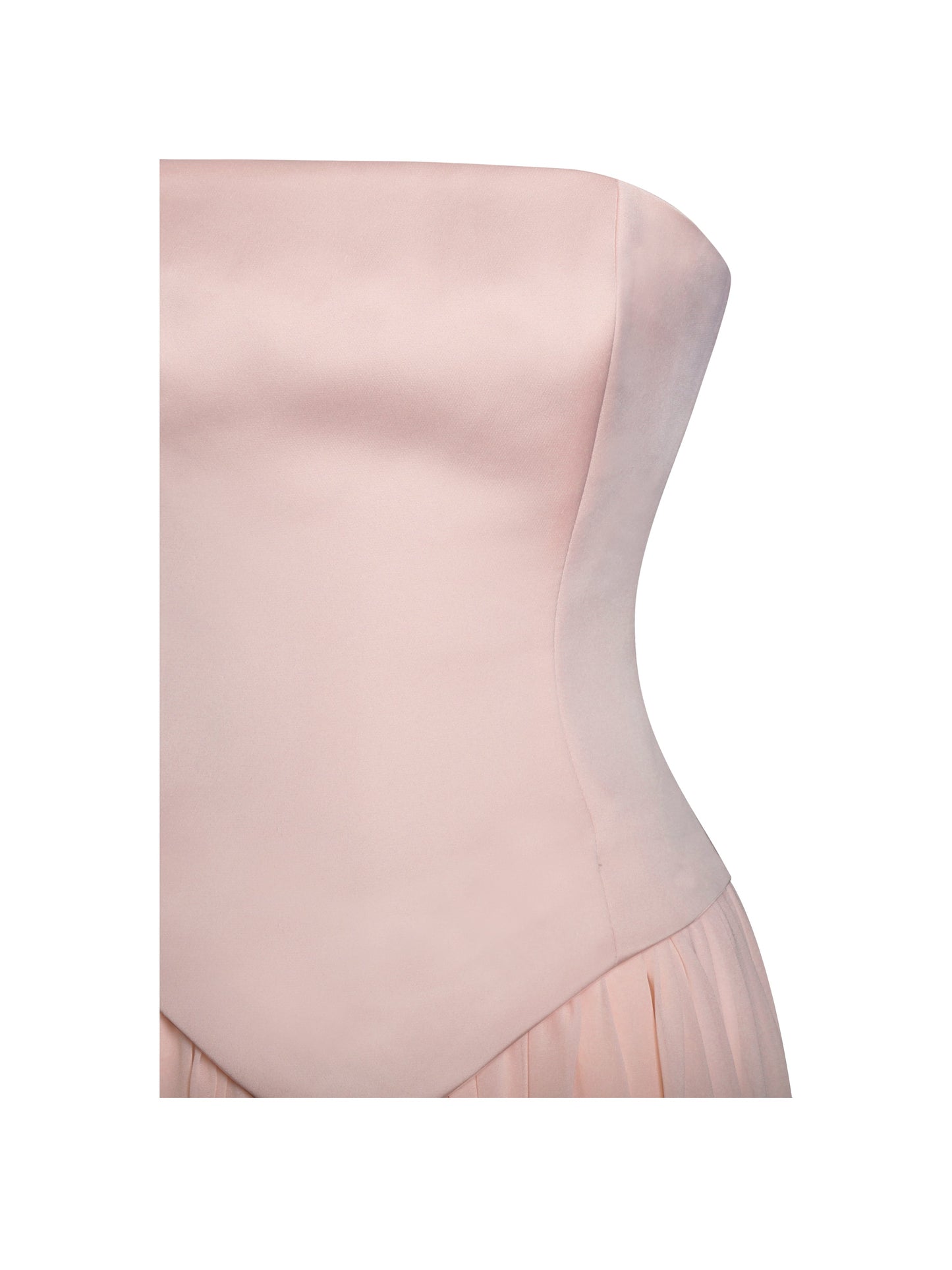 Qianna Baby Pink Peplum Top Drop Waist Chiffon Gown