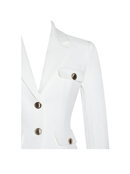 Oakley White Preppy Style Blazer Jacket