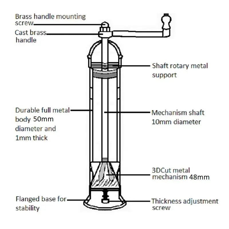 The Original 'small Copper Mill'  - 7" Pepper Grinder