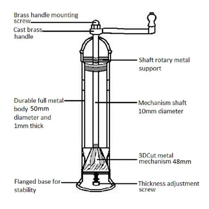The Original 'small Copper Mill'  - 7" Pepper Grinder