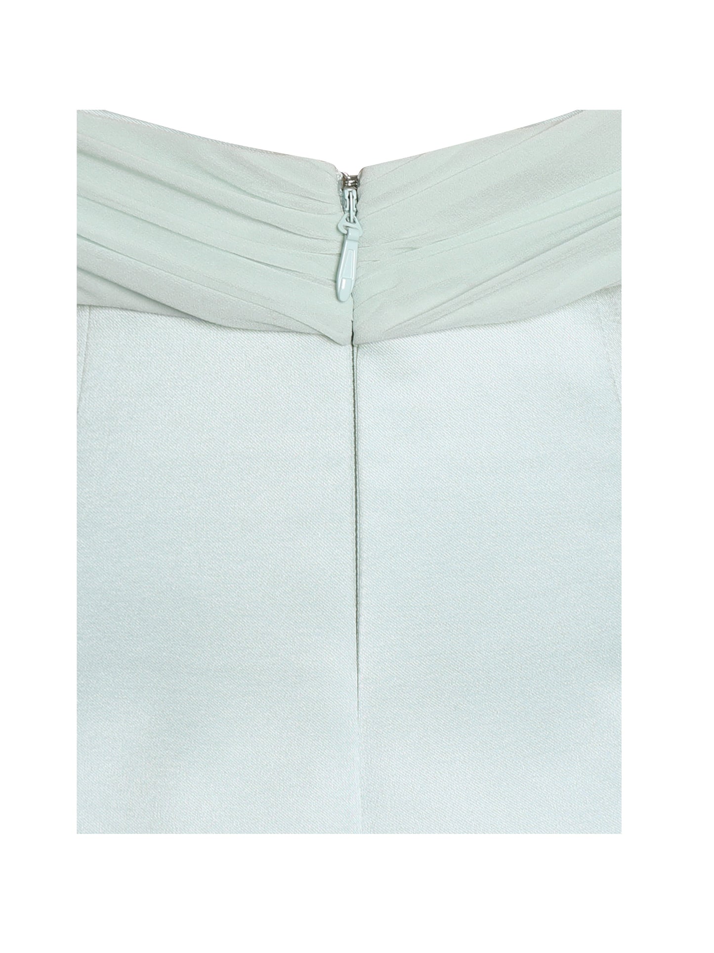 Zafrina Light Cyan Halter Off-shoulder Backless Mini Dress