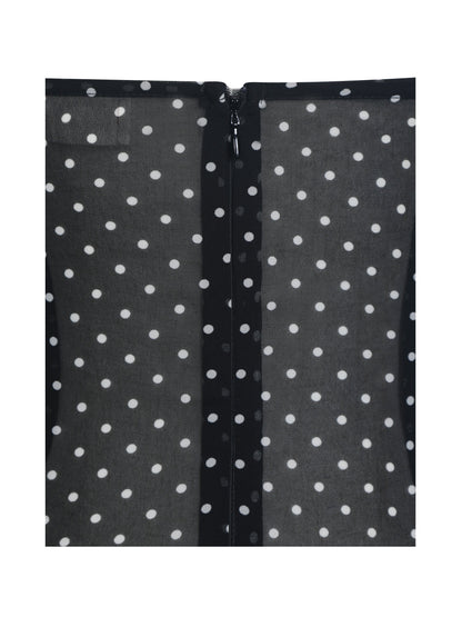 Yadira Black Base Polka Dot Chiffon Maxi Dress