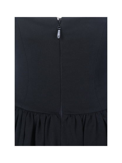 Delaney Black Lapel Halter Midi A-Line Dress