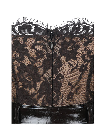 Faris Mahogany Plunging Halter Belted Mini Dress