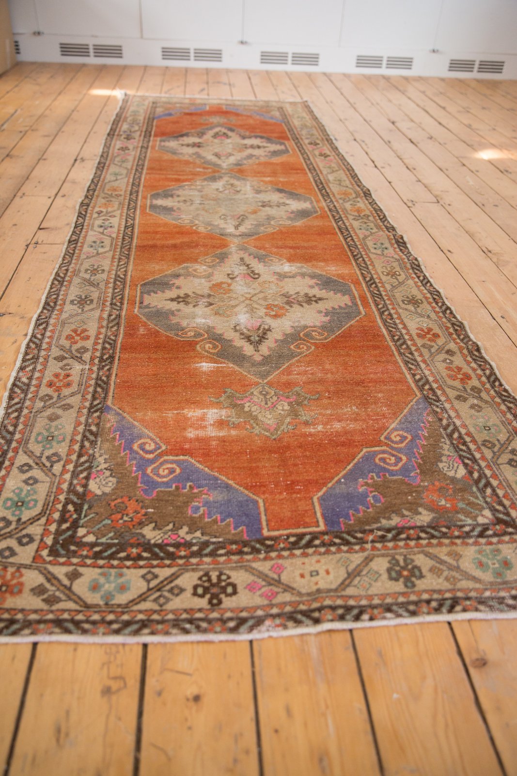 3.5x11 Vintage Distressed Oushak Rug Runner