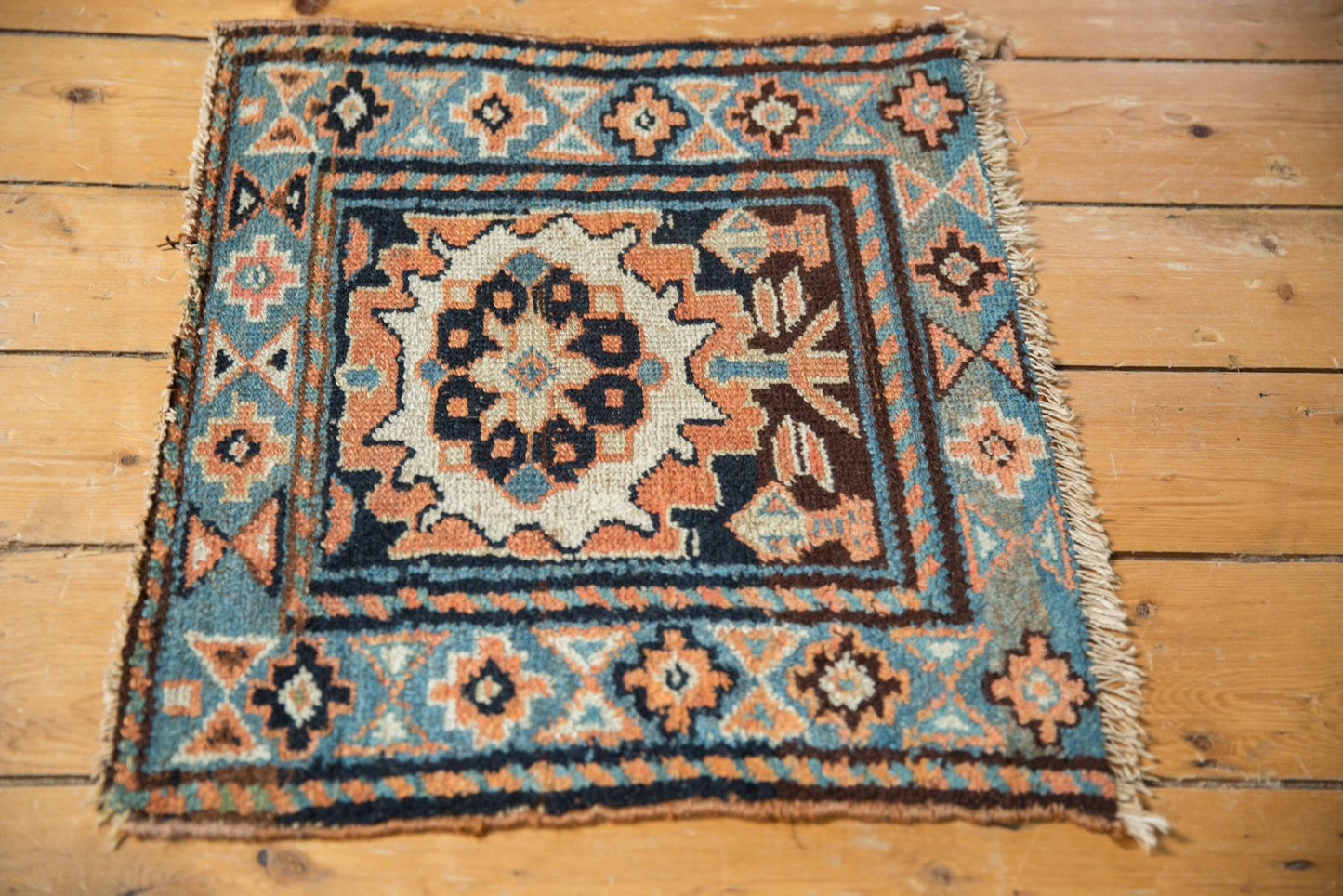 1.5x2 Antique Bagface Kurdish Square Rug Mat