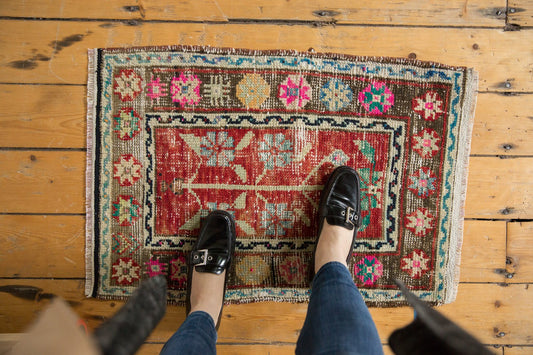 1.5x2.5 Vintage Distressed Oushak Rug Mat