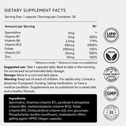 Purovitalis Liposomal Spermidine Fusion – 5mg, 30 Caps