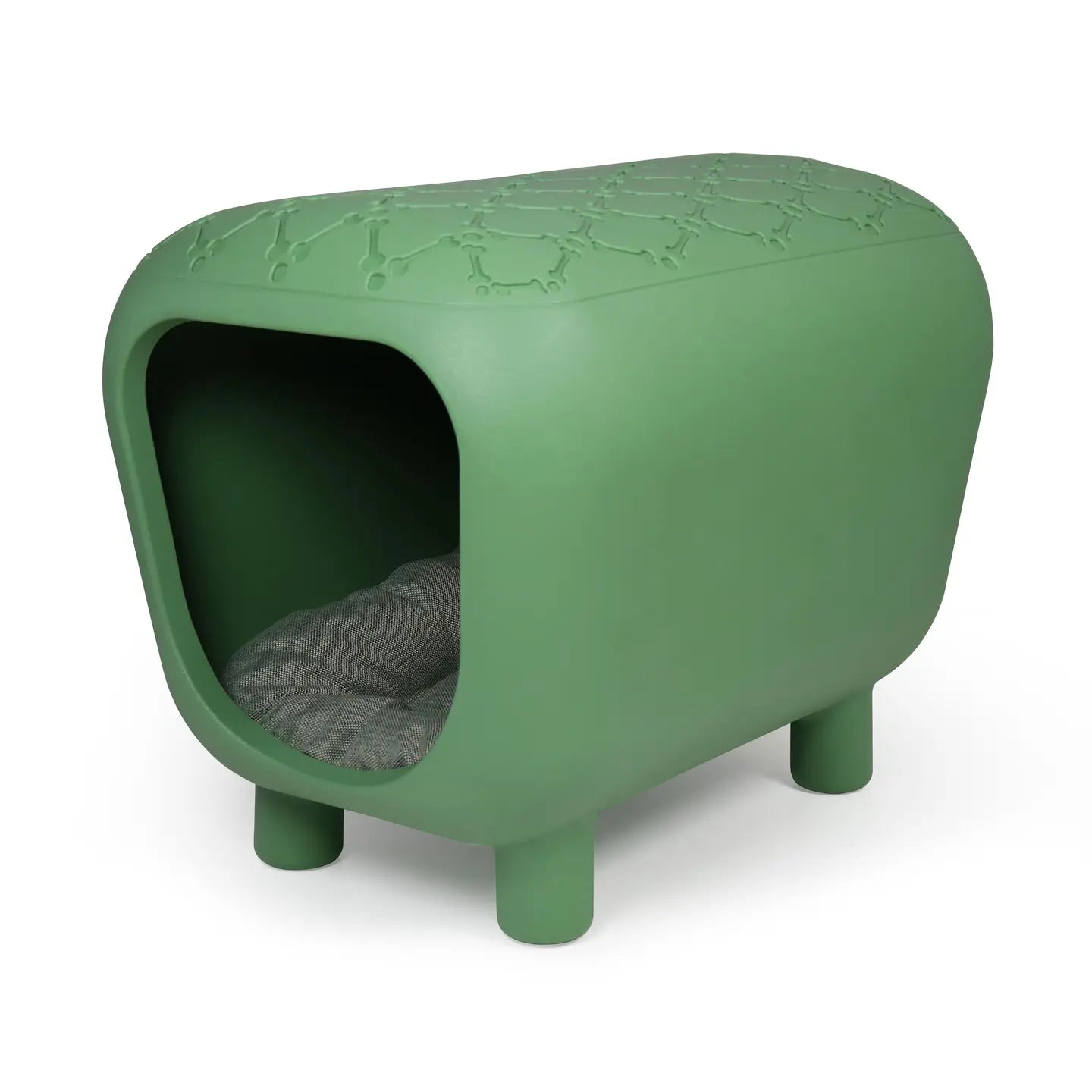 DDesigner bench and dog house with two-tone inner cushion